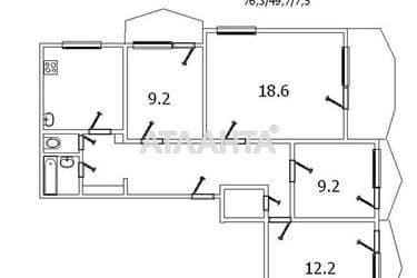 Многокомнатная квартира по адресу Добровольского пр. (площадь 98 м²) - Atlanta.ua - фото 22