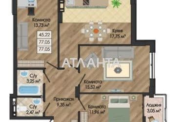 3-кімнатна квартира за адресою вул. Миколаївська (площа 77,1 м²) - Atlanta.ua - фото 8