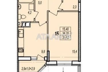1-кімнатна квартира за адресою вул. Прохорівська (площа 40,9 м²) - Atlanta.ua - фото 9