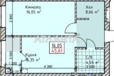 1-кімнатна квартира за адресою вул. Сахарова (площа 45,6 м²) - Atlanta.ua - фото 18