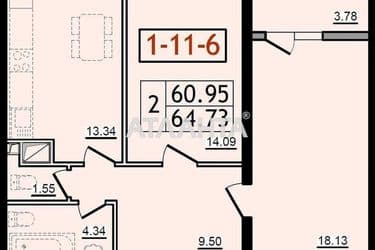 2-кімнатна квартира за адресою вул. Сахарова (площа 63,5 м²) - Atlanta.ua - фото 9