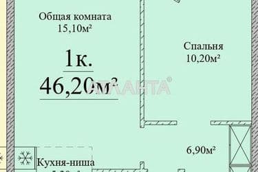 1-room apartment apartment by the address st. Varnenskaya (area 47 m²) - Atlanta.ua - photo 6