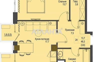 2-rooms apartment apartment by the address st. Frantsuzskiy bul Proletarskiy bul (area 63,9 m²) - Atlanta.ua - photo 10