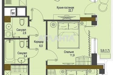 1-room apartment apartment by the address st. Frantsuzskiy bul Proletarskiy bul (area 62,9 m²) - Atlanta.ua - photo 8
