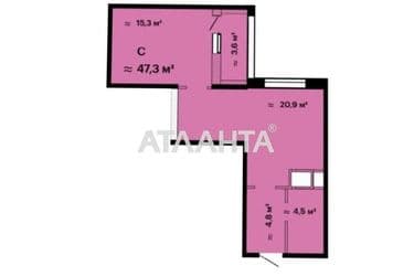 1-room apartment apartment by the address st. Varnenskaya (area 47,3 m²) - Atlanta.ua - photo 7