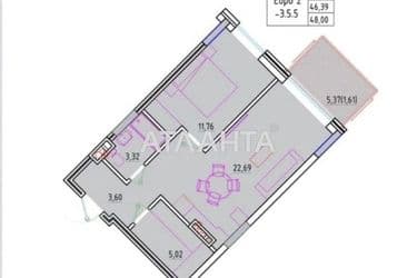 1-room apartment apartment by the address st. Fontanskaya dor Perekopskoy Divizii (area 48,5 m²) - Atlanta.ua - photo 6