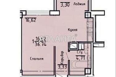 1-комнатная квартира по адресу ул. Асташкина (площадь 37 м²) - Atlanta.ua - фото 16