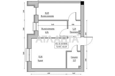 2-rooms apartment apartment by the address st. 7 km ovidiopolskoy dor (area 40,5 m²) - Atlanta.ua - photo 6