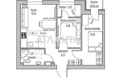 2-rooms apartment apartment by the address st. 7 km ovidiopolskoy dor (area 45,5 m²) - Atlanta.ua - photo 4