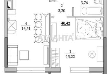 1-кімнатна квартира за адресою вул. Вільямса ак. (площа 40,5 м²) - Atlanta.ua - фото 20