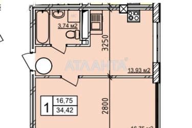 1-room apartment apartment by the address st. Geranevaya (area 34 m²) - Atlanta.ua - photo 14