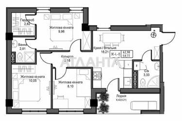 2-комнатная квартира по адресу 7 км овидиопольской дор. (площадь 59,8 м²) - Atlanta.ua - фото 10