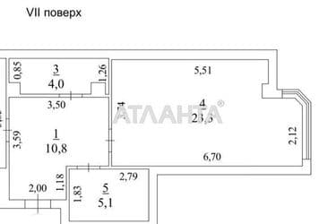 1-room apartment apartment by the address st. Solnechnaya (area 44 m²) - Atlanta.ua - photo 7