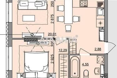 1-кімнатна квартира за адресою вул. Бочарова ген. (площа 39,3 м²) - Atlanta.ua - фото 6