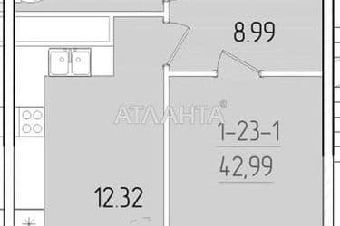 1-кімнатна квартира за адресою вул. Краснова (площа 43,0 м²) - Atlanta.ua - фото 8