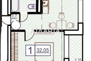 1-room apartment apartment by the address st. Geranevaya (area 32 m²) - Atlanta.ua - photo 29