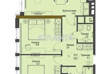 2-rooms apartment apartment by the address st. Frantsuzskiy bul Proletarskiy bul (area 63,9 m²) - Atlanta.ua - photo 10