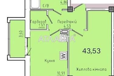 1-комнатная квартира по адресу ул. Космонавтов (площадь 43,4 м²) - Atlanta.ua - фото 2