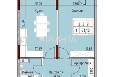 1-room apartment apartment by the address st. Mayachnyy per (area 51,8 m²) - Atlanta.ua - photo 8