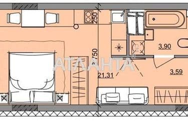 1-комнатная квартира по адресу ул. Бочарова ген. (площадь 29 м²) - Atlanta.ua - фото 6