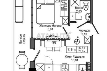 1-room apartment apartment by the address st. 7 km ovidiopolskoy dor (area 33,3 m²) - Atlanta.ua - photo 3