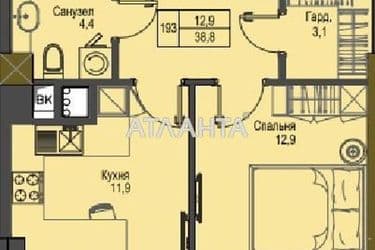 1-room apartment apartment by the address st. Frantsuzskiy bul Proletarskiy bul (area 38,7 m²) - Atlanta.ua - photo 9
