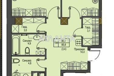 2-кімнатна квартира за адресою вул. Французький бульв. (площа 87,1 м²) - Atlanta.ua - фото 10