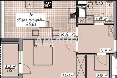 1-room apartment apartment by the address st. Kurortnyy per (area 45,0 m²) - Atlanta.ua - photo 7