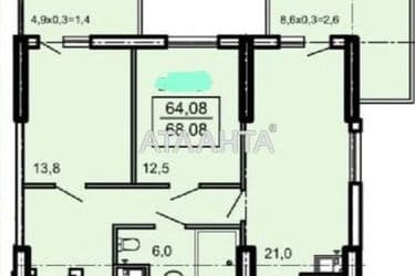 2-комнатная квартира по адресу Тополинный пер. (площадь 68,1 м²) - Atlanta.ua - фото 9