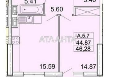 1-комнатная квартира по адресу Тополинный пер. (площадь 46,1 м²) - Atlanta.ua - фото 12