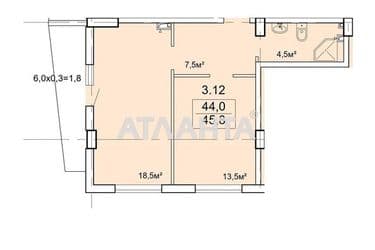 1-кімнатна квартира за адресою Ванний пров. (площа 45,8 м²) - Atlanta.ua - фото 30