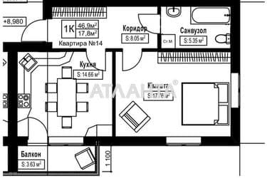 1-room apartment apartment by the address st. Vesennyaya (area 47 m²) - Atlanta.ua - photo 11