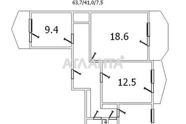 3-комнатная квартира по адресу ул. Паустовского (площадь 72 м²) - Atlanta.ua - фото 22