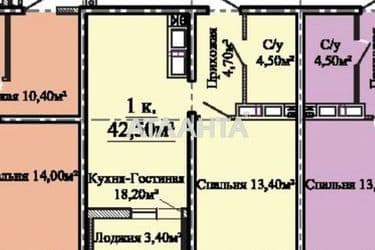 1-room apartment apartment by the address st. Kostandi (area 45 m²) - Atlanta.ua - photo 17