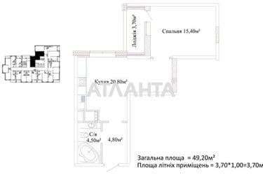 1-room apartment apartment by the address st. Varnenskaya (area 49,2 m²) - Atlanta.ua - photo 12