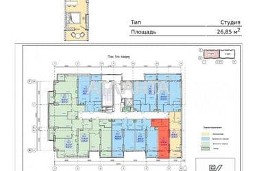 1-кімнатна квартира за адресою вул. Посмітного (площа 26 м²) - Atlanta.ua - фото 5