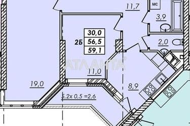 2-комнатная квартира по адресу ул. Овидиопольская дуга (площадь 60,4 м²) - Atlanta.ua - фото 15