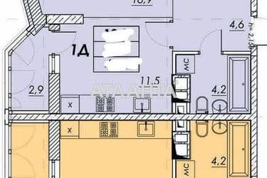 1-room apartment apartment by the address st. Prokhorovskaya Khvorostina (area 40,9 m²) - Atlanta.ua - photo 12