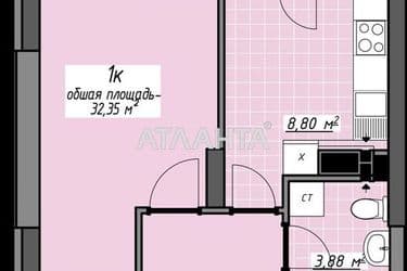 1-комнатная квартира по адресу Глушко ак. Пр. (площадь 32,4 м²) - Atlanta.ua - фото 9