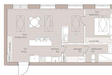 1-комнатная квартира по адресу ул. Гоголя (площадь 55,2 м²) - Atlanta.ua - фото 8