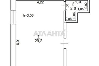 1-room apartment apartment by the address st. Gvardeyskiy per (area 31,8 m²) - Atlanta.ua - photo 15