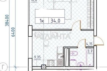 1-комнатная квартира по адресу ул. Гераневая (площадь 34 м²) - Atlanta.ua - фото 14