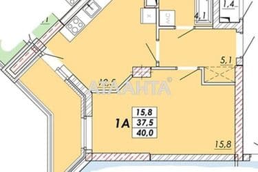 1-комнатная квартира по адресу Овидиопольская дор. (площадь 40 м²) - Atlanta.ua - фото 10