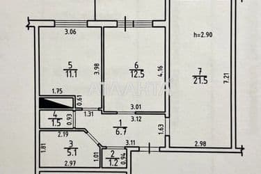 2-комнатная квартира по адресу ул. Жемчужная (площадь 60,7 м²) - Atlanta.ua - фото 7