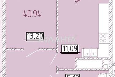 1-кімнатна квартира за адресою вул. Краснова (площа 40,9 м²) - Atlanta.ua - фото 7