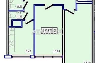 2-комнатная квартира по адресу ул. Жемчужная (площадь 57,1 м²) - Atlanta.ua - фото 29