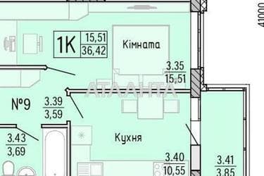 1-комнатная квартира по адресу ул. Профсоюзная (площадь 39 м²) - Atlanta.ua - фото 7