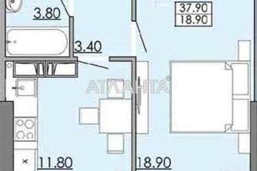 1-кімнатна квартира за адресою вул. Бугаївська (площа 37,9 м²) - Atlanta.ua - фото 33