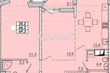 2-комнатная квартира по адресу ул. Прохоровская (площадь 69,3 м²) - Atlanta.ua - фото 7