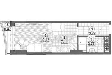 1-кімнатна квартира за адресою вул. Гагарінське плато (площа 26,6 м²) - Atlanta.ua - фото 9